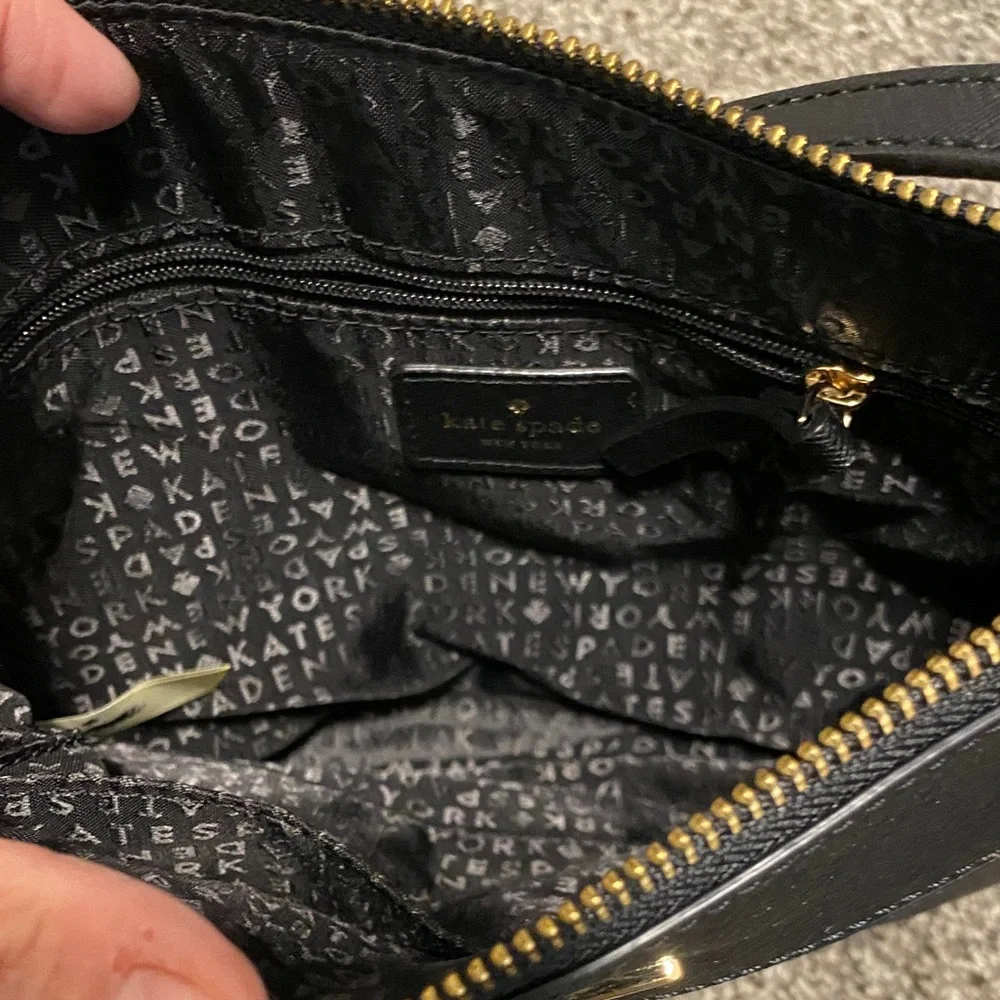 Kate Spade Black Crossbody Bag with Gold Zipper